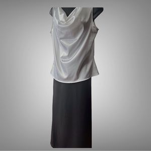 White Satin sleeveless top, size M.